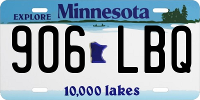 MN license plate 906LBQ