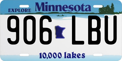 MN license plate 906LBU