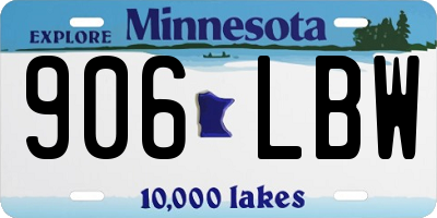 MN license plate 906LBW