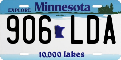 MN license plate 906LDA