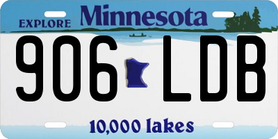 MN license plate 906LDB