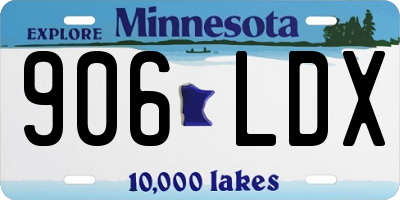 MN license plate 906LDX