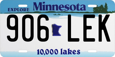MN license plate 906LEK