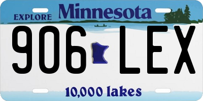 MN license plate 906LEX