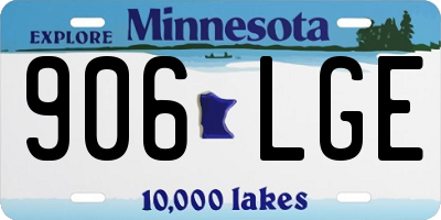 MN license plate 906LGE