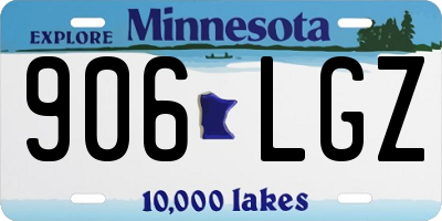 MN license plate 906LGZ