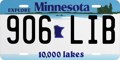 MN license plate 906LIB