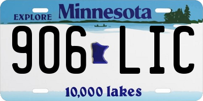 MN license plate 906LIC