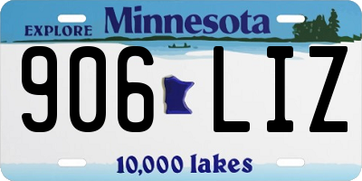 MN license plate 906LIZ