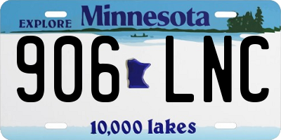 MN license plate 906LNC