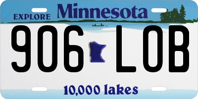 MN license plate 906LOB