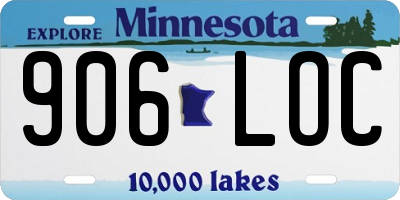 MN license plate 906LOC