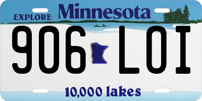 MN license plate 906LOI