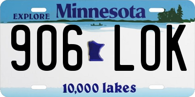 MN license plate 906LOK