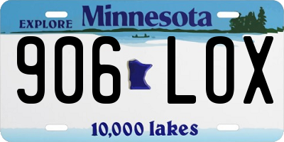 MN license plate 906LOX