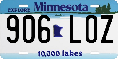 MN license plate 906LOZ