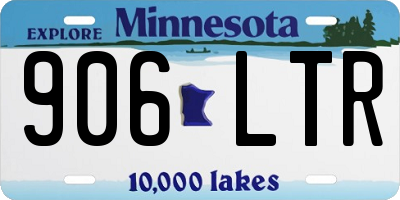 MN license plate 906LTR