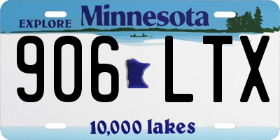 MN license plate 906LTX