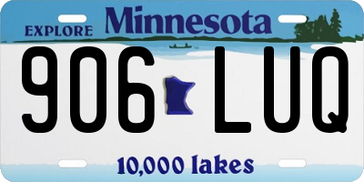 MN license plate 906LUQ