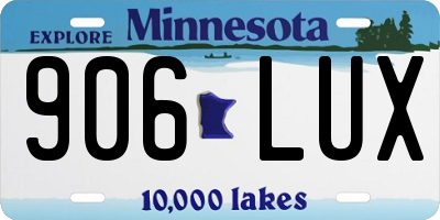 MN license plate 906LUX