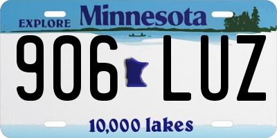MN license plate 906LUZ