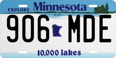 MN license plate 906MDE