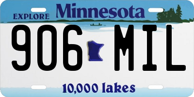 MN license plate 906MIL