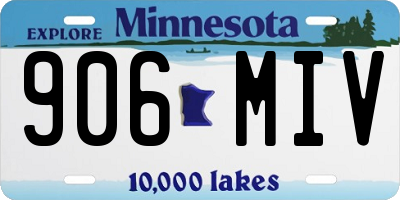 MN license plate 906MIV