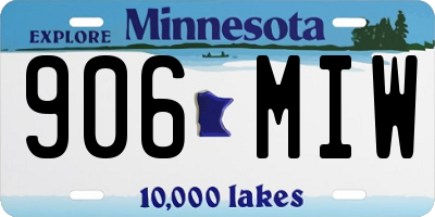MN license plate 906MIW