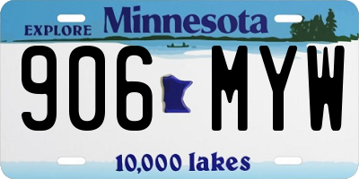 MN license plate 906MYW