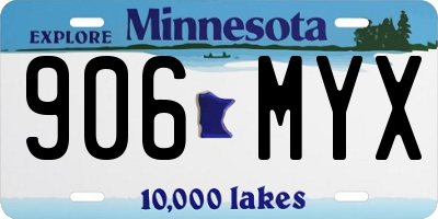 MN license plate 906MYX
