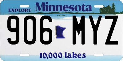 MN license plate 906MYZ