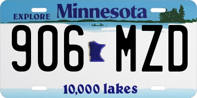 MN license plate 906MZD