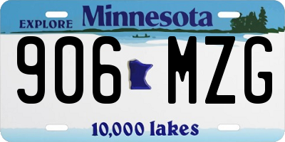 MN license plate 906MZG