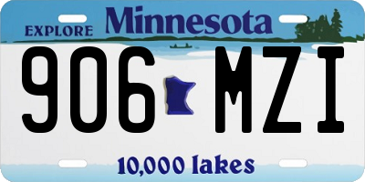 MN license plate 906MZI