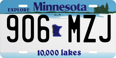 MN license plate 906MZJ