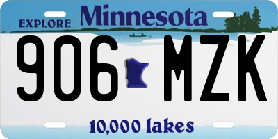 MN license plate 906MZK