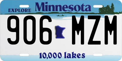 MN license plate 906MZM