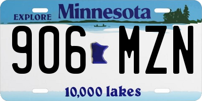 MN license plate 906MZN