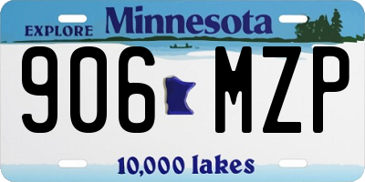 MN license plate 906MZP
