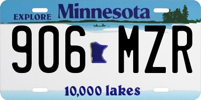 MN license plate 906MZR