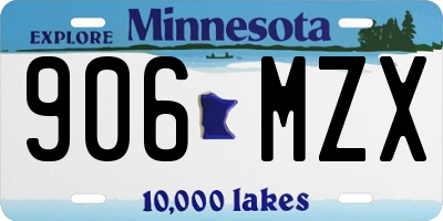 MN license plate 906MZX