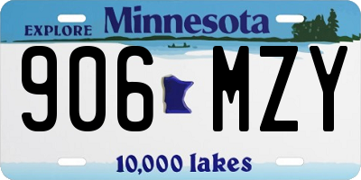 MN license plate 906MZY