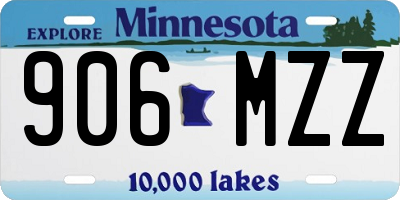 MN license plate 906MZZ