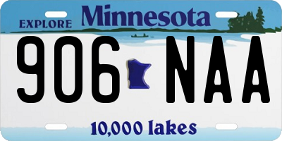 MN license plate 906NAA