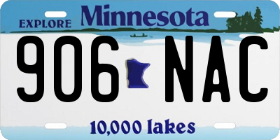 MN license plate 906NAC