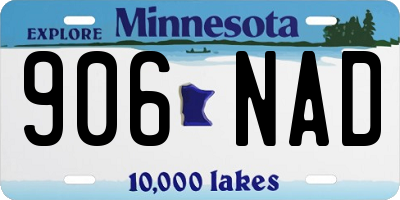 MN license plate 906NAD
