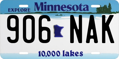 MN license plate 906NAK