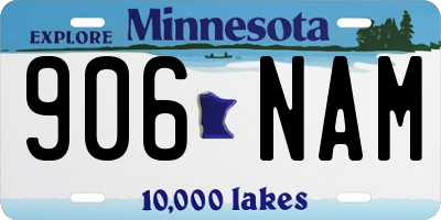MN license plate 906NAM