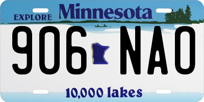 MN license plate 906NAO